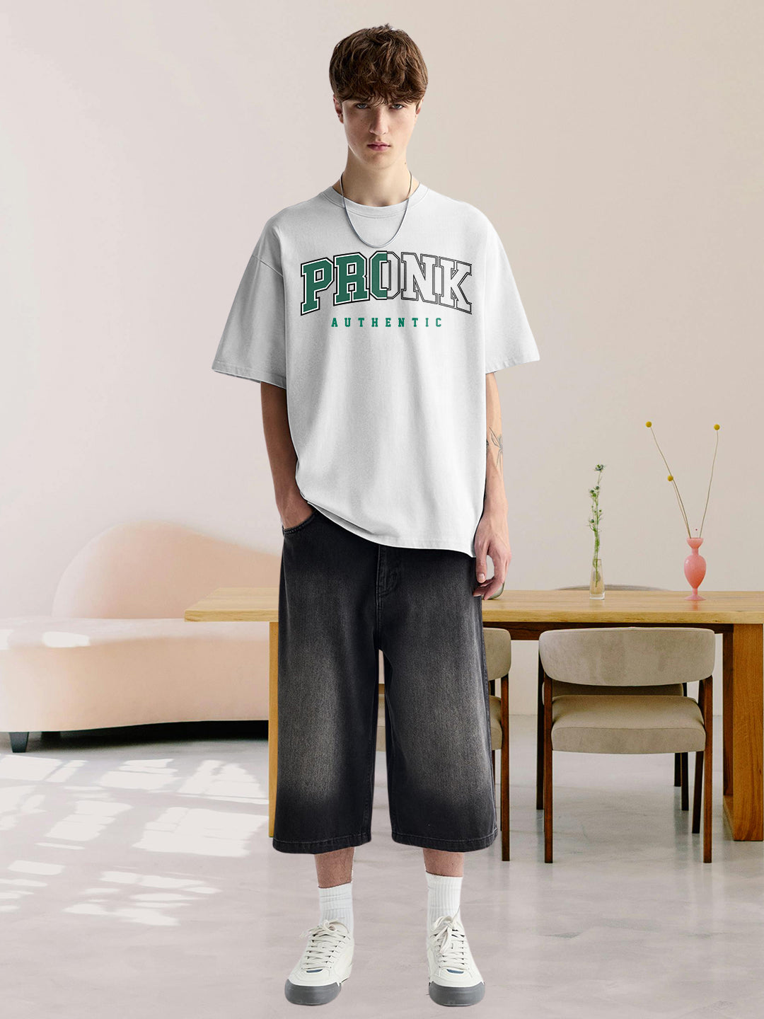 Kurvy Authentic Men Oversized T-Shirt - White - Kurvy Oversized T-Shirt