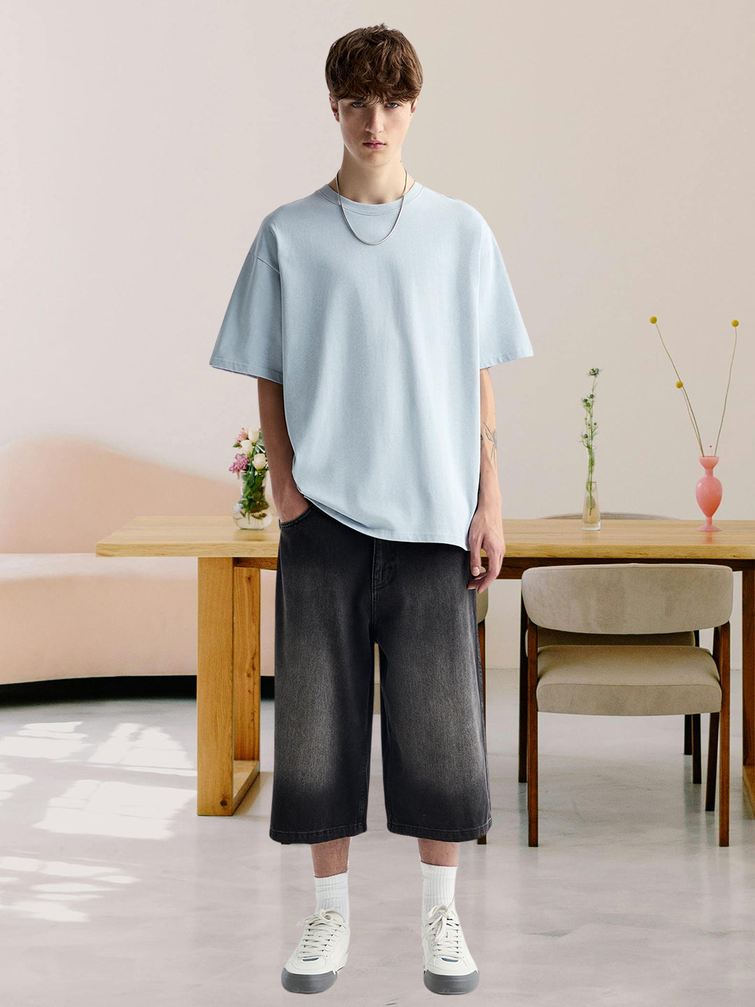 Kurvy Solid Men Premium Oversized Terry T-shirt (2) - Kurvy Oversized T-Shirt