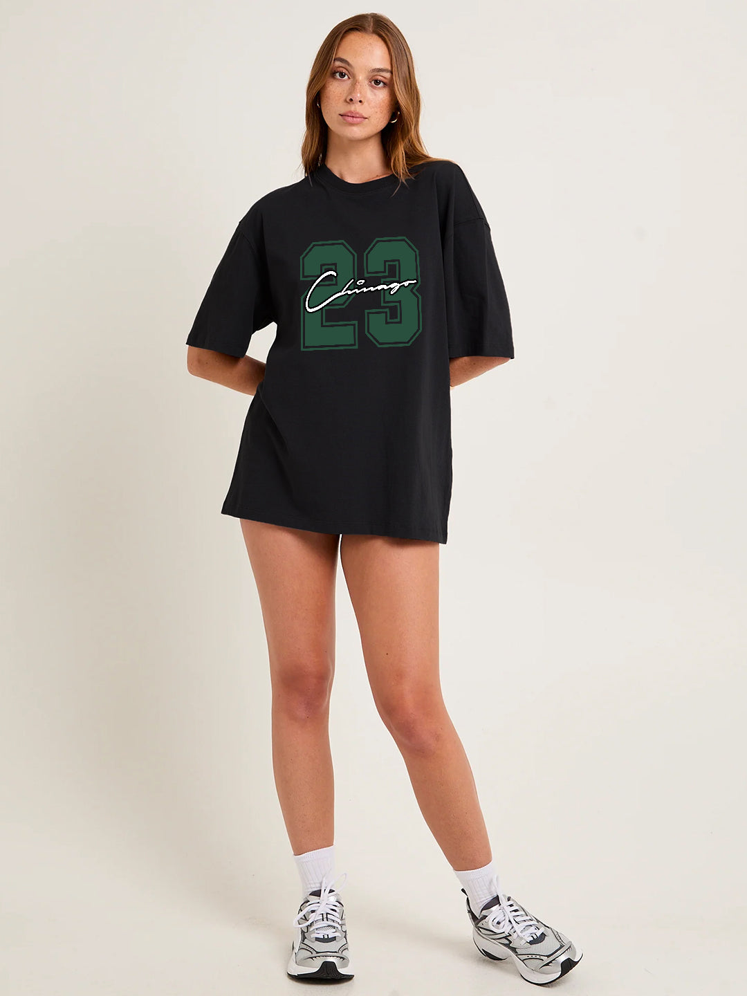 MIDNIGHT 23 Women Graphic Oversized Printed T-Shirt - Kurvy Oversized T-Shirt