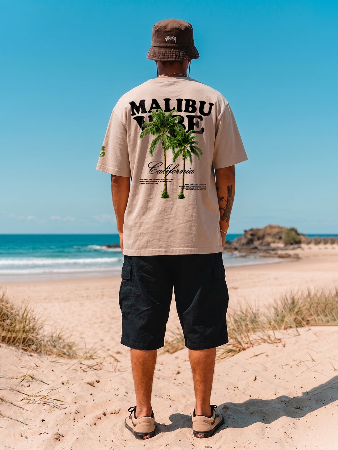 Malibu Men Printed Oversized T-Shirt - Kurvy Oversized T-Shirt