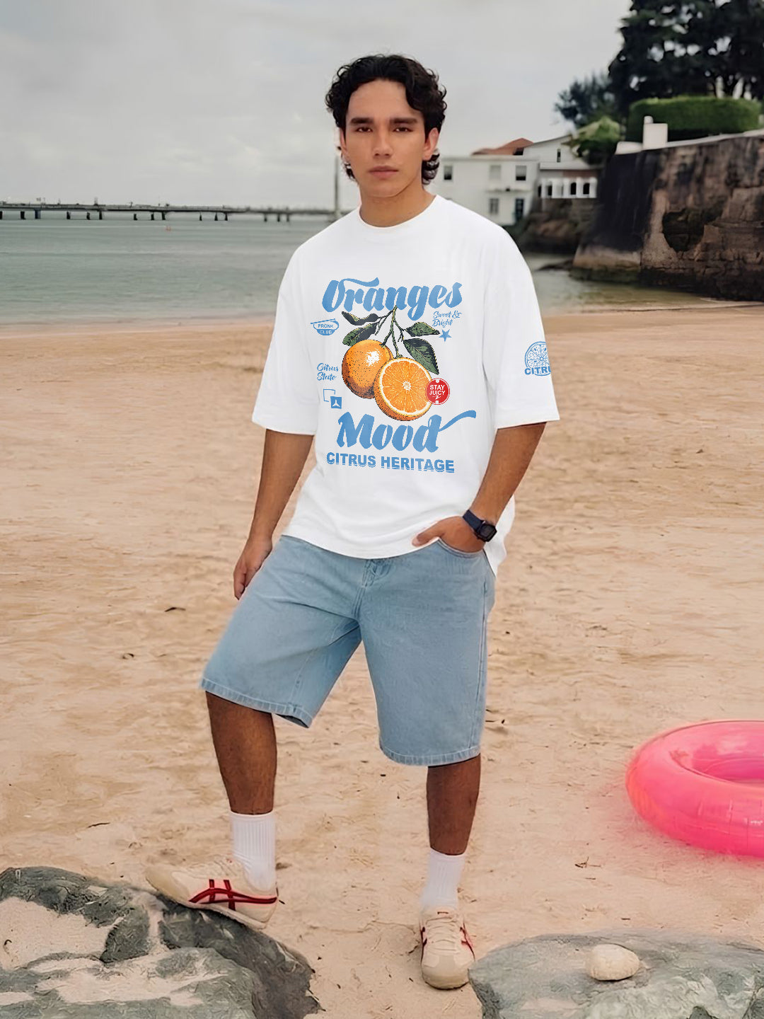 Citrus Heritage Men Printed Oversized T-Shirt - Kurvy Oversized T-Shirt