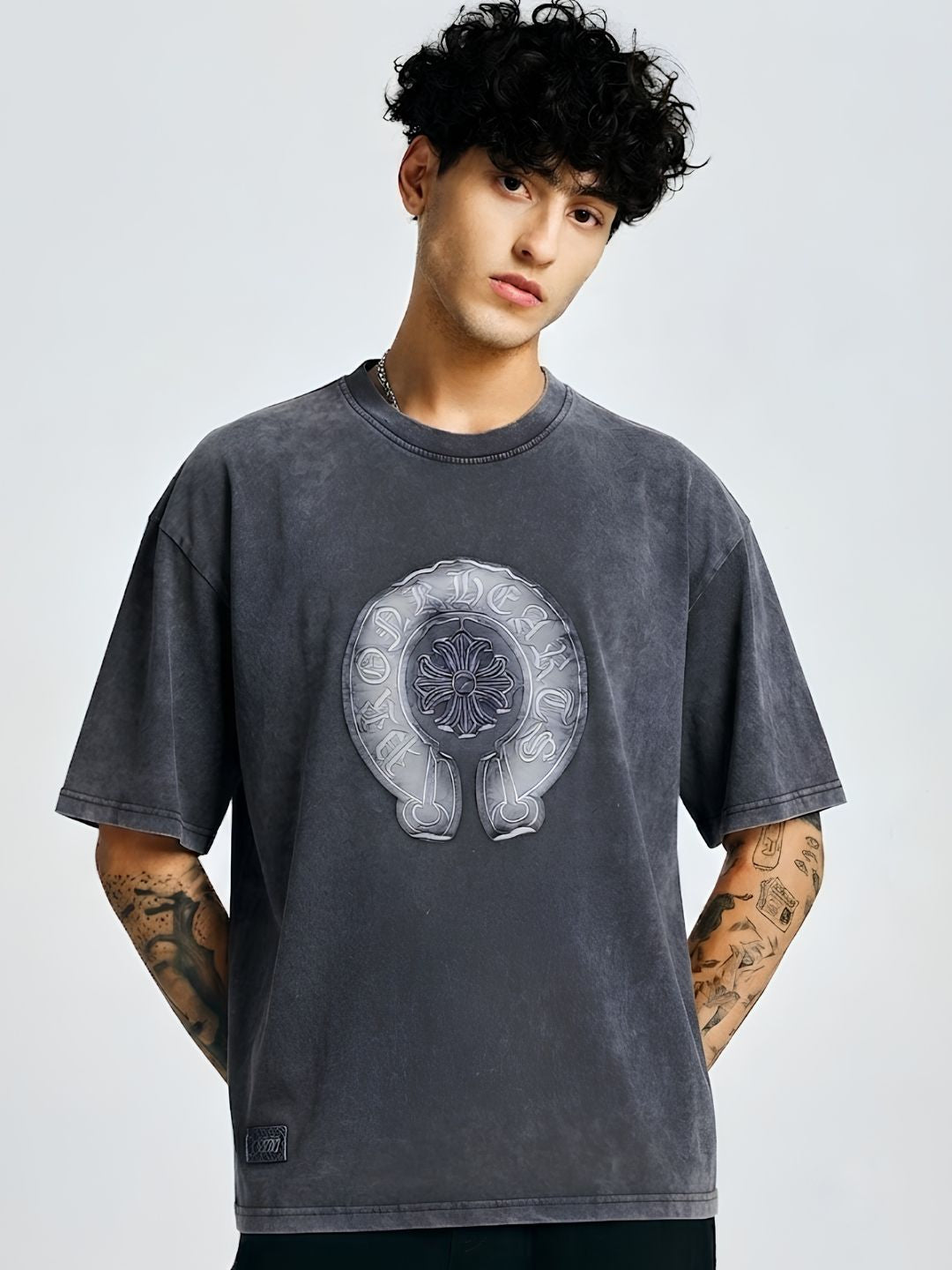 Men Premium Retro Wash Oversized Terry T-shirt  -  Kurvy Oversized T-Shirt