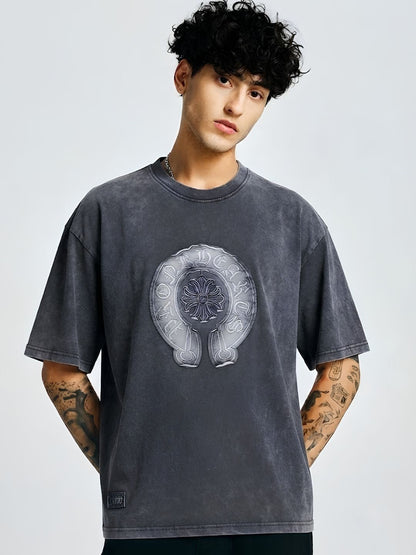 Men Premium Retro Wash Oversized Terry T-shirt  -  Kurvy Oversized T-Shirt