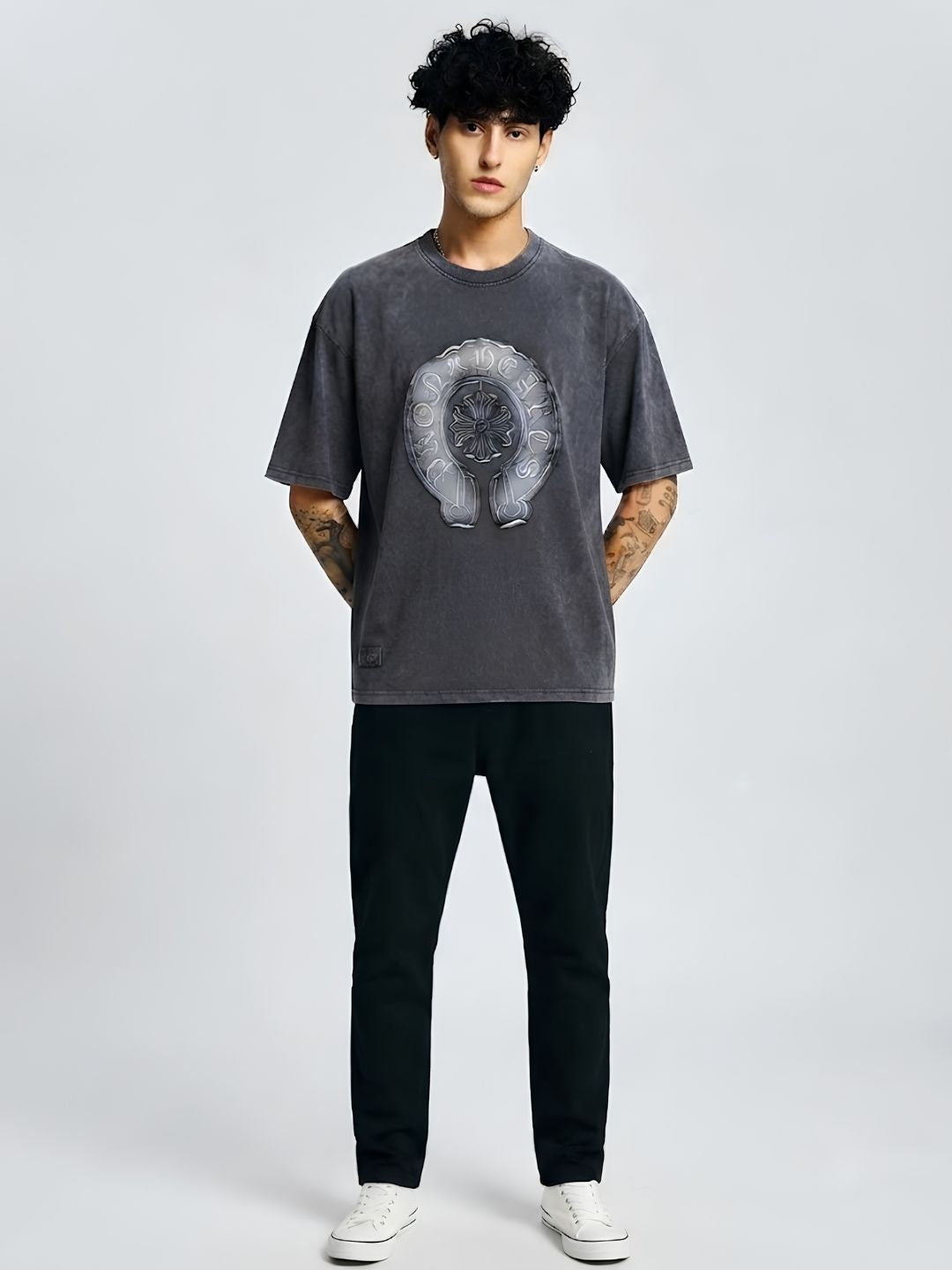 Men Premium Retro Wash Oversized Terry T-shirt  -  Kurvy Oversized T-Shirt