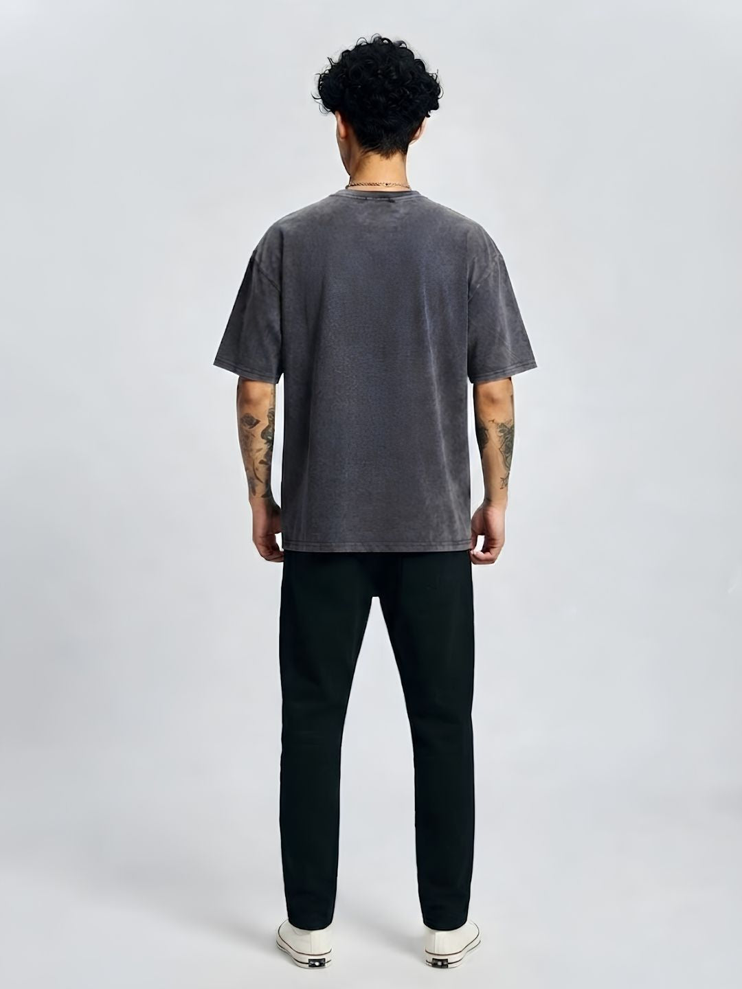 Men Premium Retro Wash Oversized Terry T-shirt  -  Kurvy Oversized T-Shirt