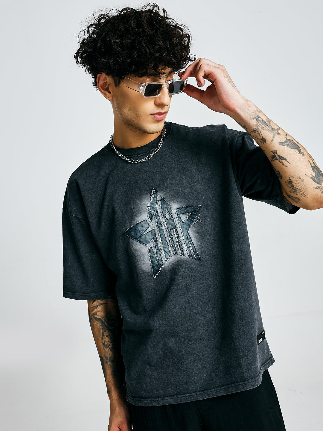 Men Premium Retro Wash Oversized Terry T-shirt (1)  -  Kurvy Oversized T-Shirt
