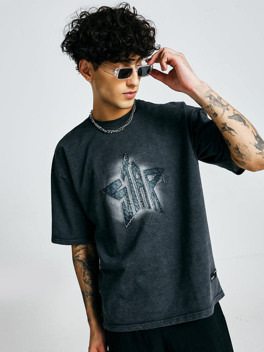 Men Premium Retro Wash Oversized Terry T-shirt (1)  -  Kurvy Oversized T-Shirt
