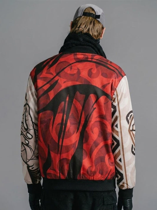 Men Graphic Printed Bomber Jacket (1)  -  Kurvy Jacket