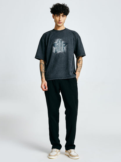Men Premium Retro Wash Oversized Terry T-shirt (1)  -  Kurvy Oversized T-Shirt
