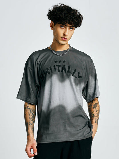 Men Retro Wash Printed Oversized T-Shirt  -  Kurvy Oversized T-Shirt