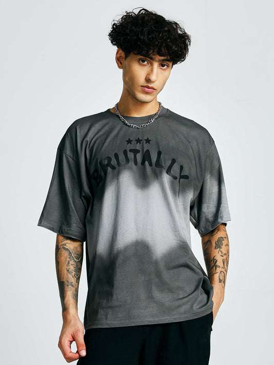 Men Retro Wash Printed Oversized T-Shirt  -  Kurvy Oversized T-Shirt