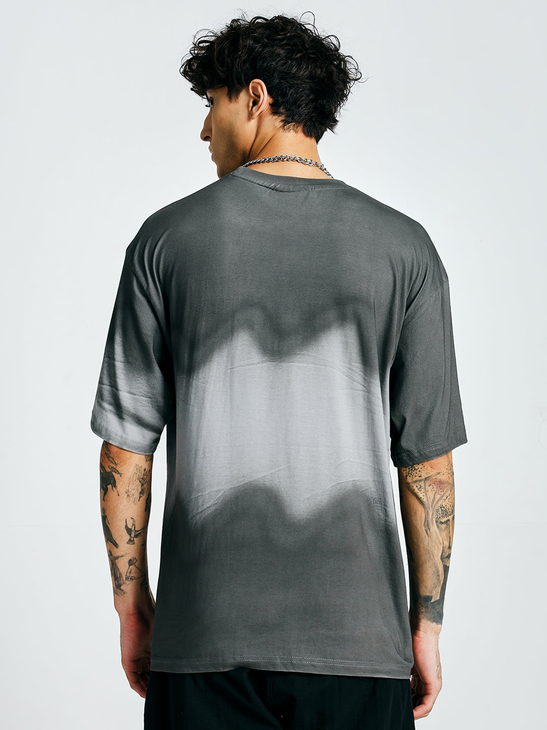 Men Retro Wash Printed Oversized T-Shirt  -  Kurvy Oversized T-Shirt