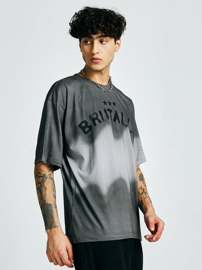 Men Retro Wash Printed Oversized T-Shirt  -  Kurvy Oversized T-Shirt