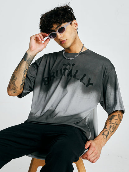 Men Retro Wash Printed Oversized T-Shirt  -  Kurvy Oversized T-Shirt