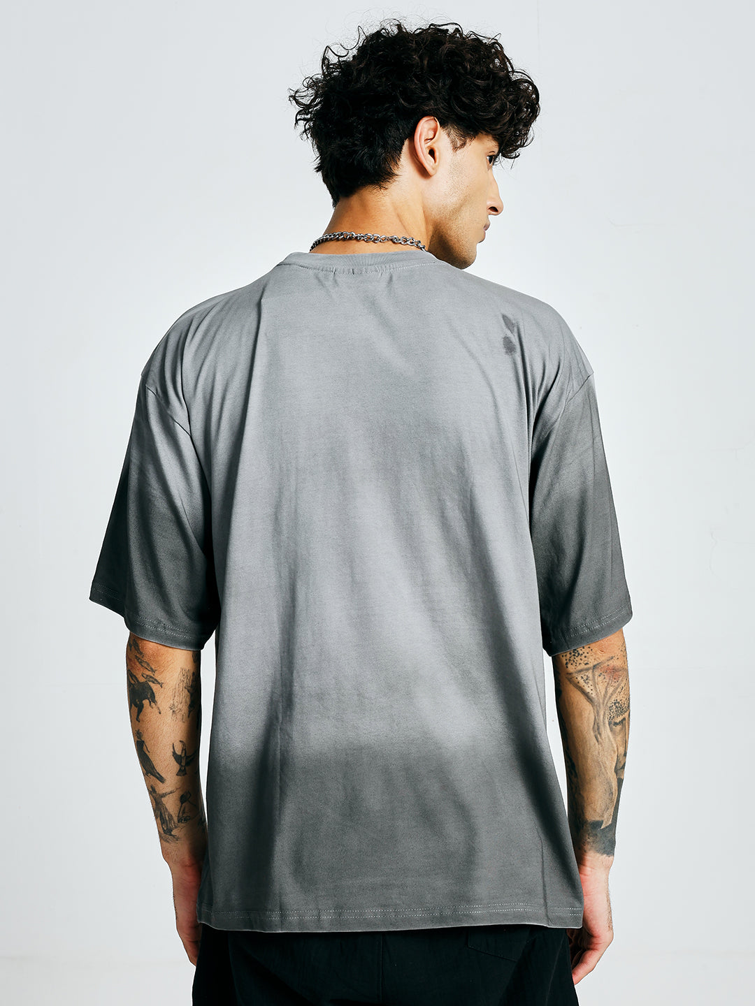 Men Retro Wash Puff Printed Oversized T-Shirt  -  Kurvy Oversized T-Shirt