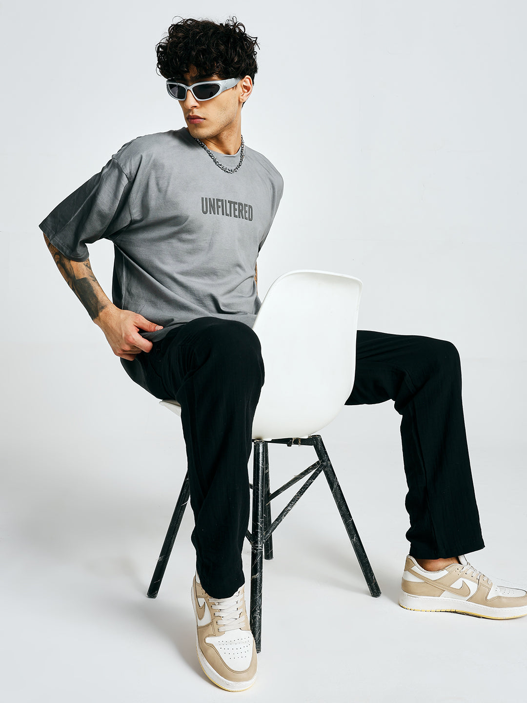 Men Retro Wash Puff Printed Oversized T-Shirt  -  Kurvy Oversized T-Shirt