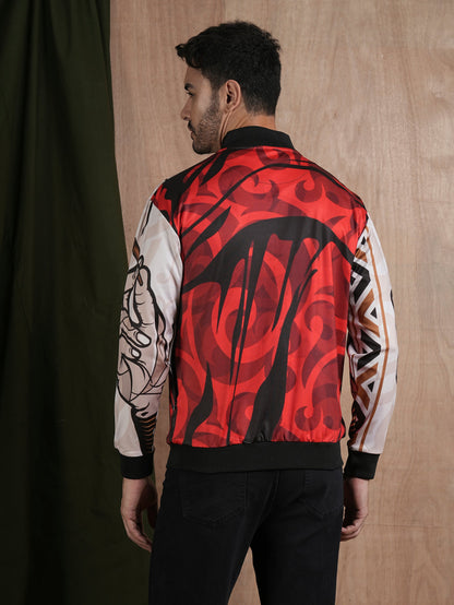 Men Graphic Printed Bomber Jacket (1)  -  Kurvy Jacket