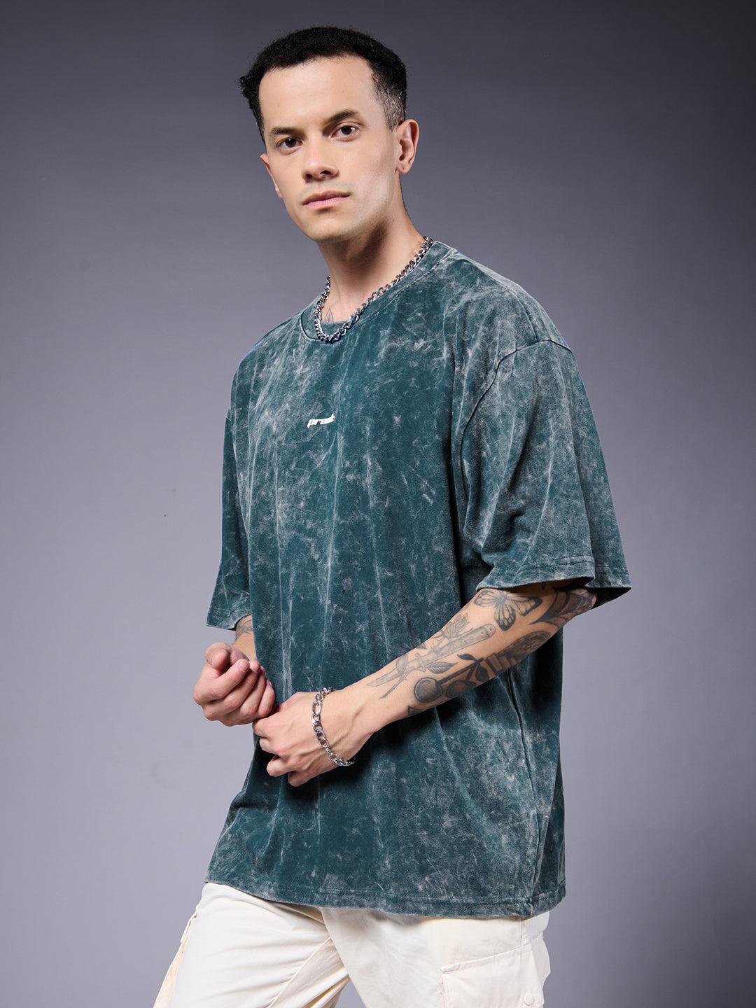 Men Retro Washed Oversized T-Shirt (1)  -  Kurvy Oversized T-Shirt