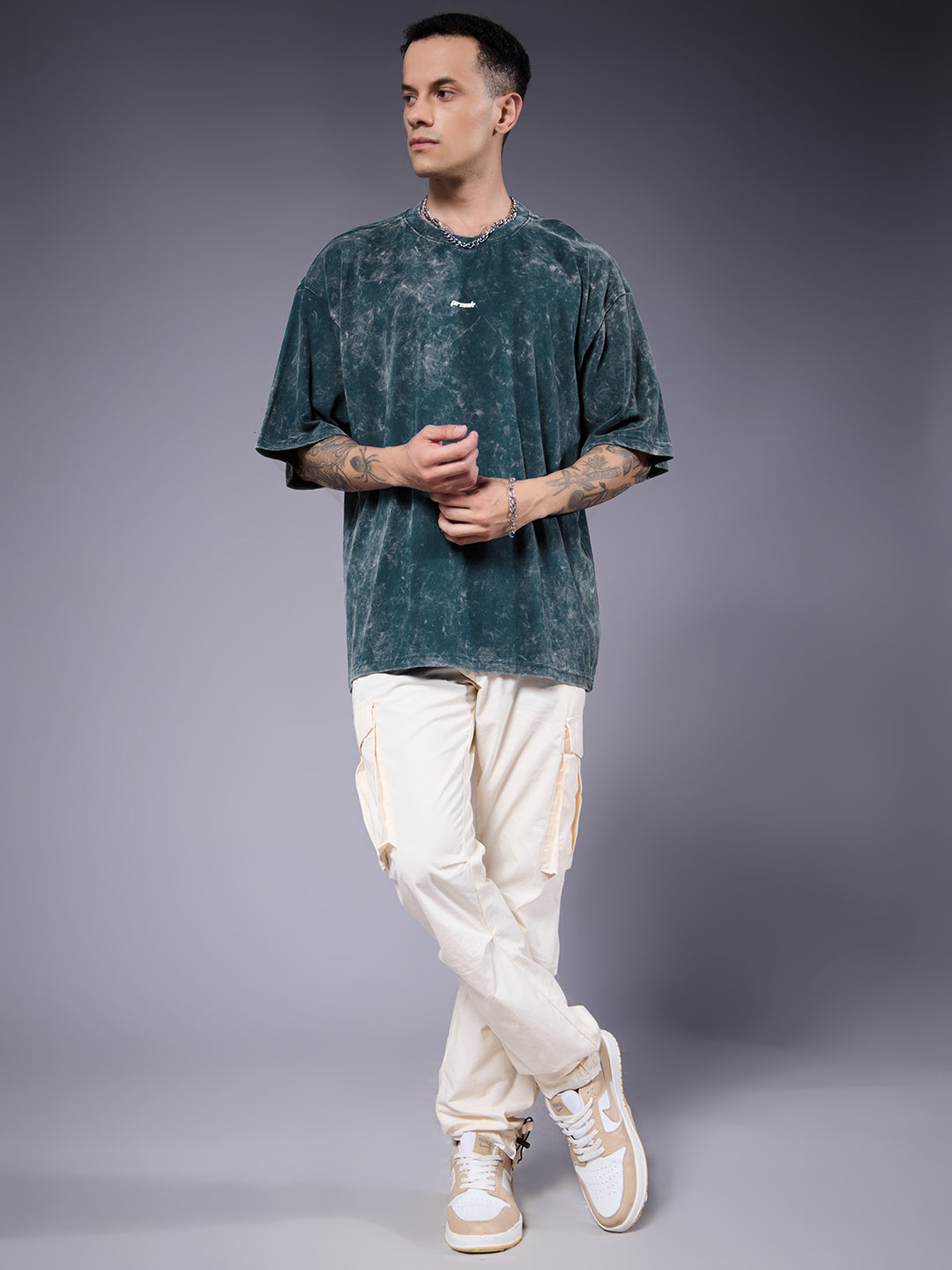 Men Retro Washed Oversized T-Shirt (1)  -  Kurvy Oversized T-Shirt