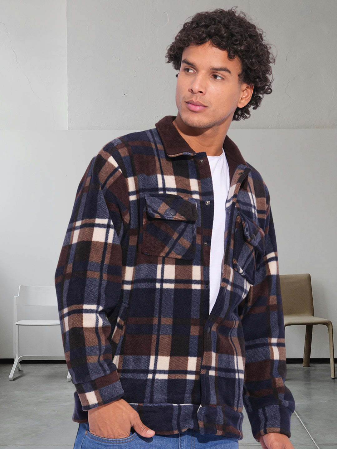 Mens Oversize Polar Fleece Jacket  -  Kurvy Jacket