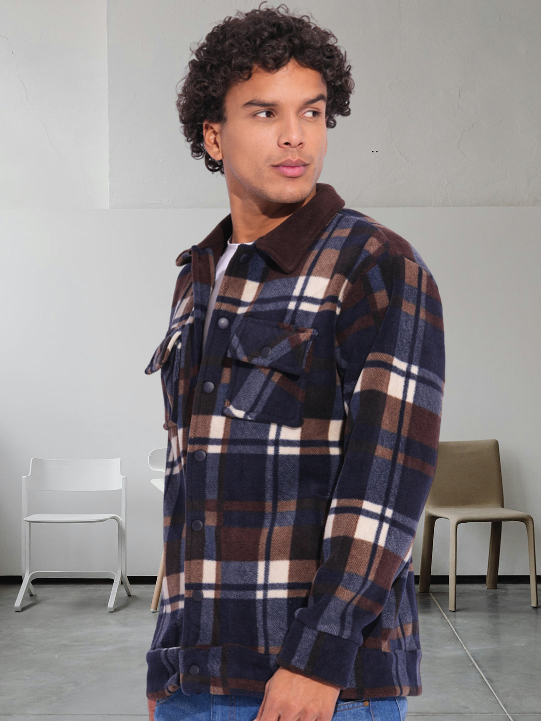 Mens Oversize Polar Fleece Jacket  -  Kurvy Jacket