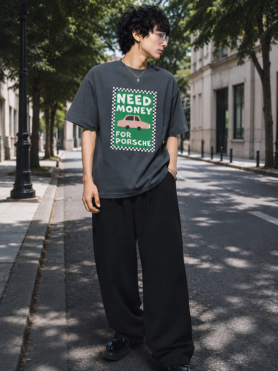 NEED MONEY Men Printed Oversized T-shirt  -  Kurvy Oversized T-Shirt