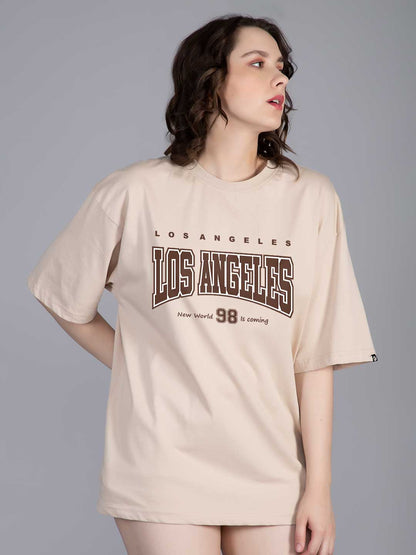 NEW WORLD Women Graphic Oversized Printed T-Shirt  -  Kurvy Oversized T-Shirt