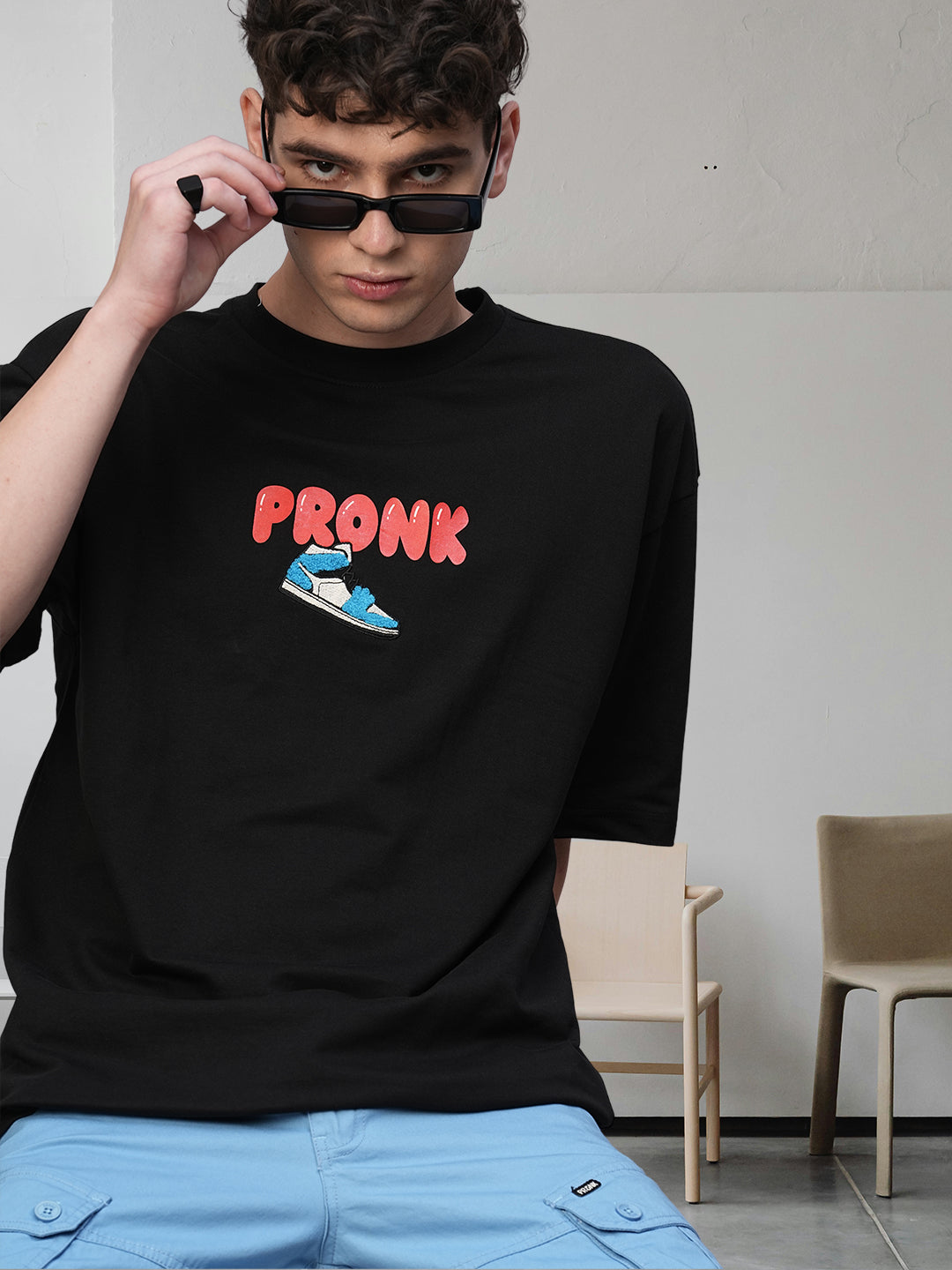 One Life Men Premium Oversized Terry T-shirt  -  Kurvy Oversized T-Shirt
