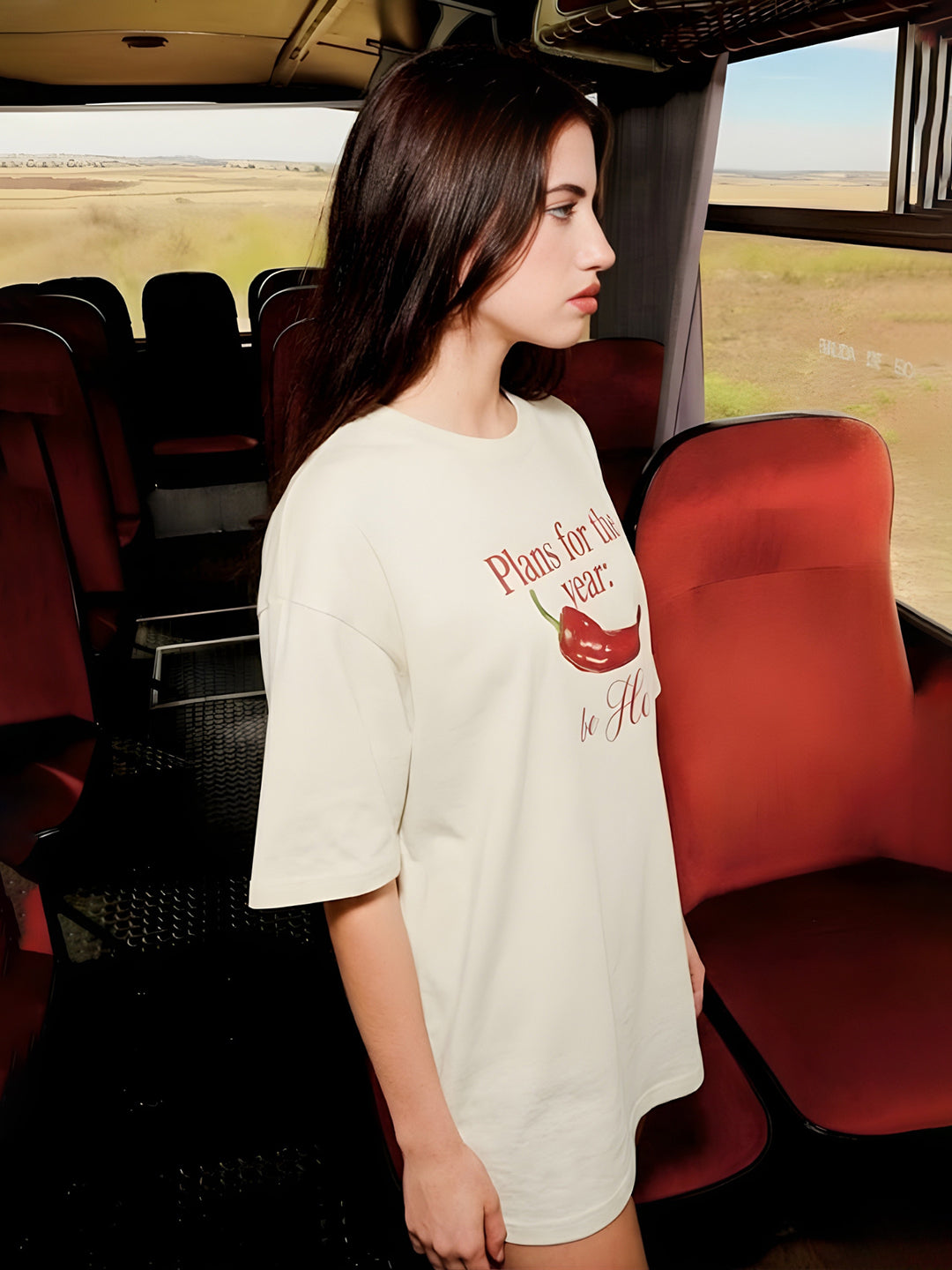 PLANS FOR THE YEAR Women Oversized Terry Graphic T-Shirt  -  Kurvy Oversized T-Shirt