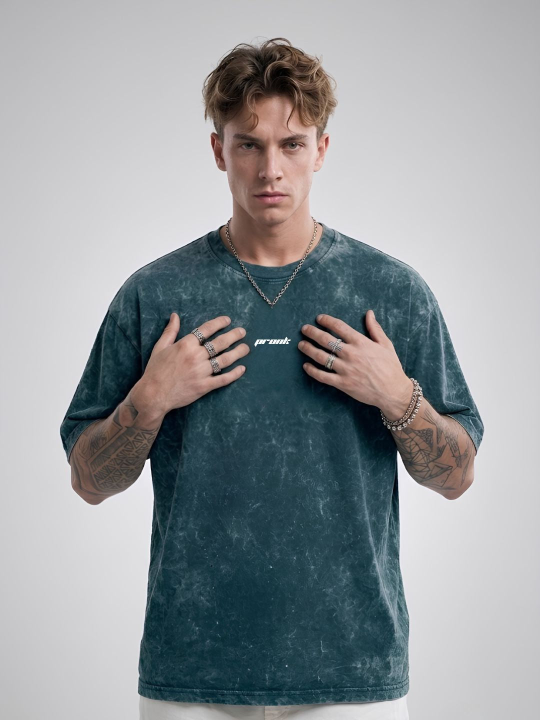 PREDATOR Men Retro Wash Oversized Fit T-Shirt  -  Kurvy Oversized T-Shirt