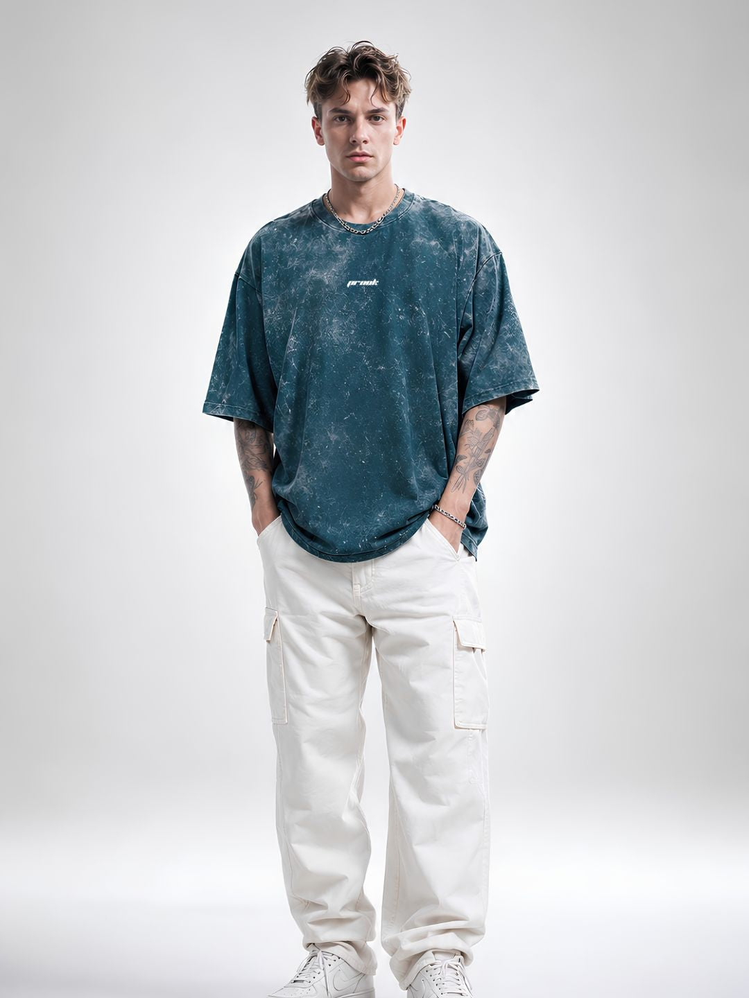 PREDATOR Men Retro Wash Oversized Fit T-Shirt  -  Kurvy Oversized T-Shirt