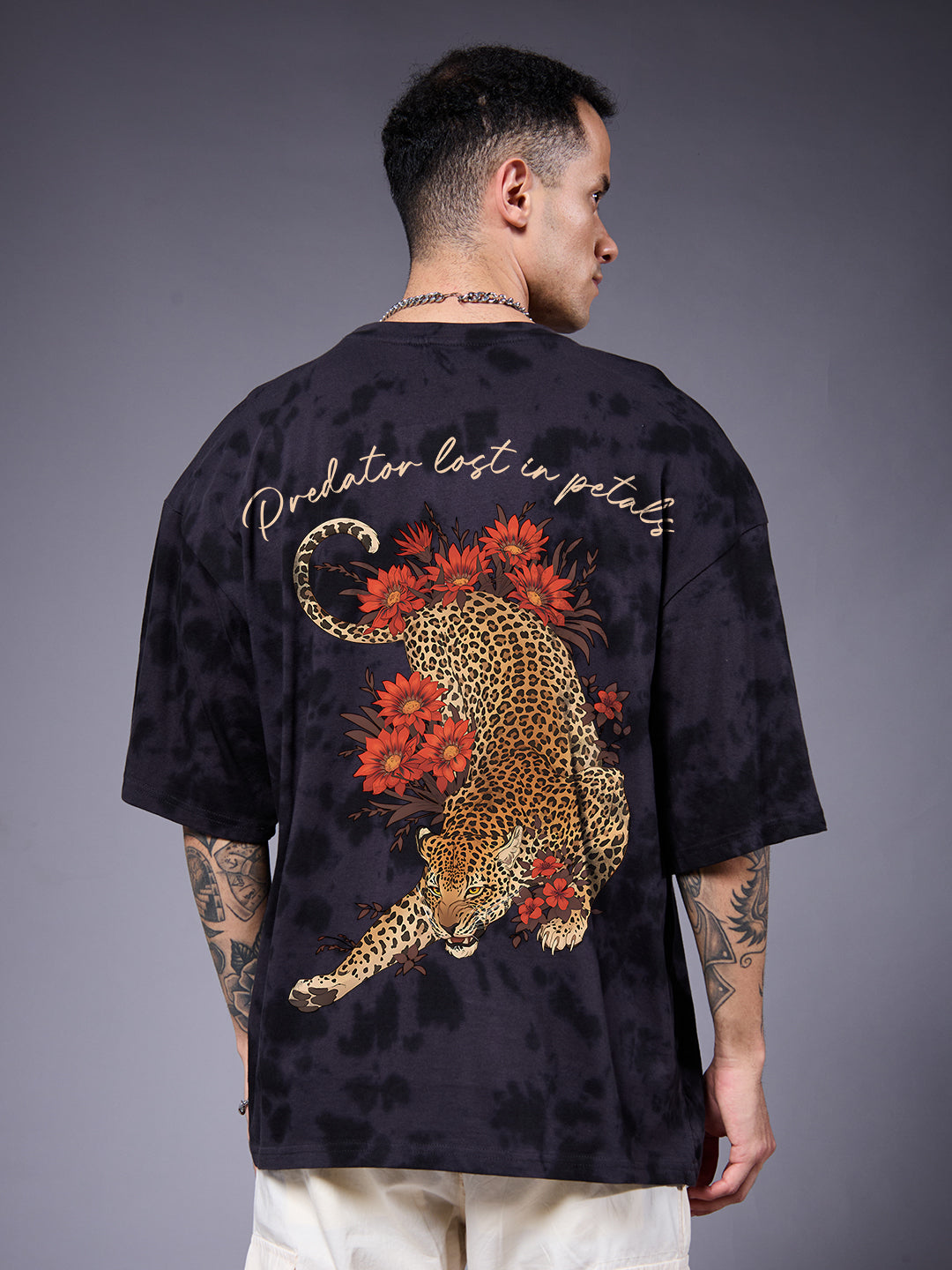PREDATOR Men Retro Wash Oversized T-Shirt  -  Kurvy Oversized T-Shirt
