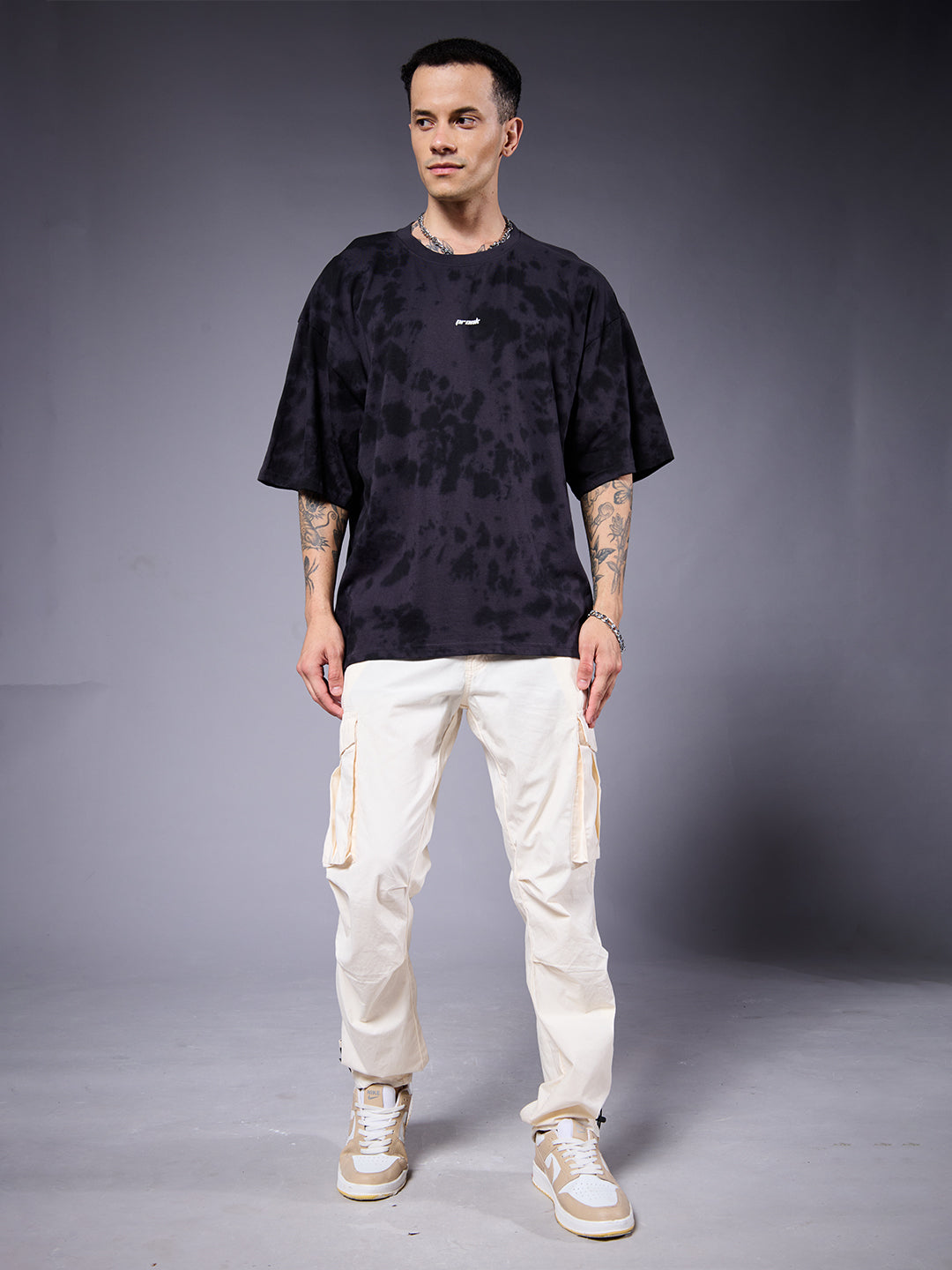 PREDATOR Men Retro Wash Oversized T-Shirt  -  Kurvy Oversized T-Shirt