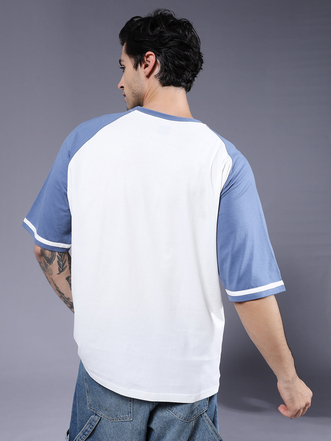 Men Oversized Colorblock T-Shirt  -  Kurvy Oversized T-Shirt