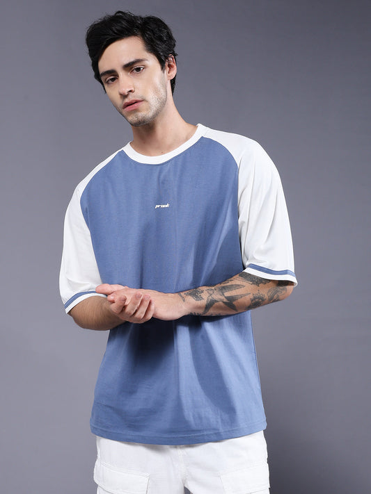 Men Oversized Colorblock T-Shirt (1)  -  Kurvy Oversized T-Shirt