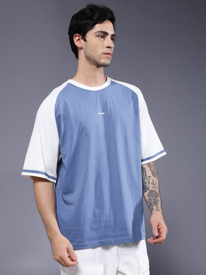 Men Oversized Colorblock T-Shirt (1)  -  Kurvy Oversized T-Shirt