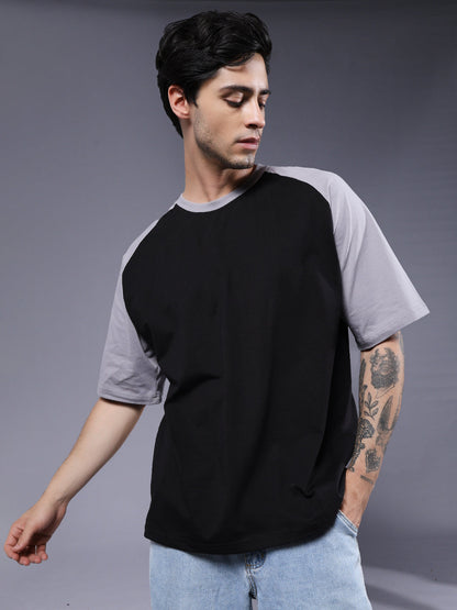Men Oversized Colorblock T-Shirt (2)  -  Kurvy Oversized T-Shirt