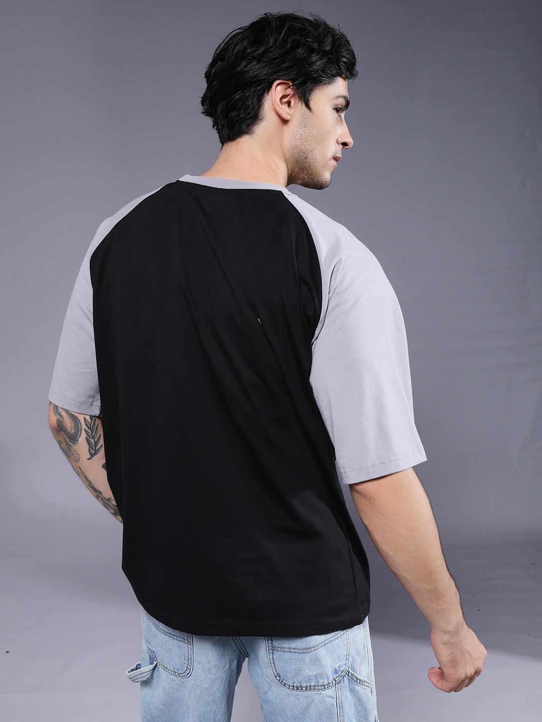 Men Oversized Colorblock T-Shirt (2)  -  Kurvy Oversized T-Shirt