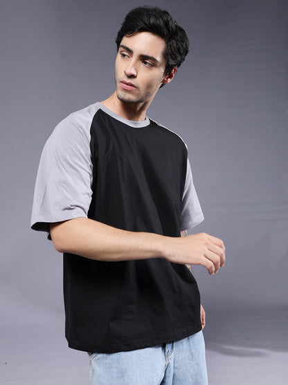 Men Oversized Colorblock T-Shirt (2)  -  Kurvy Oversized T-Shirt