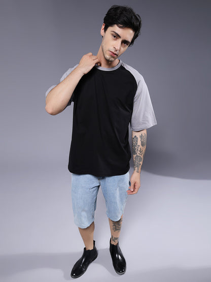 Men Oversized Colorblock T-Shirt (2)  -  Kurvy Oversized T-Shirt