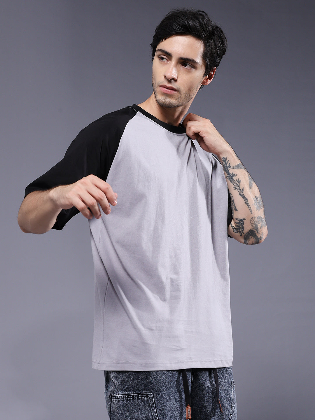 Men Oversized Colorblock T-Shirt (3)  -  Kurvy Oversized T-Shirt