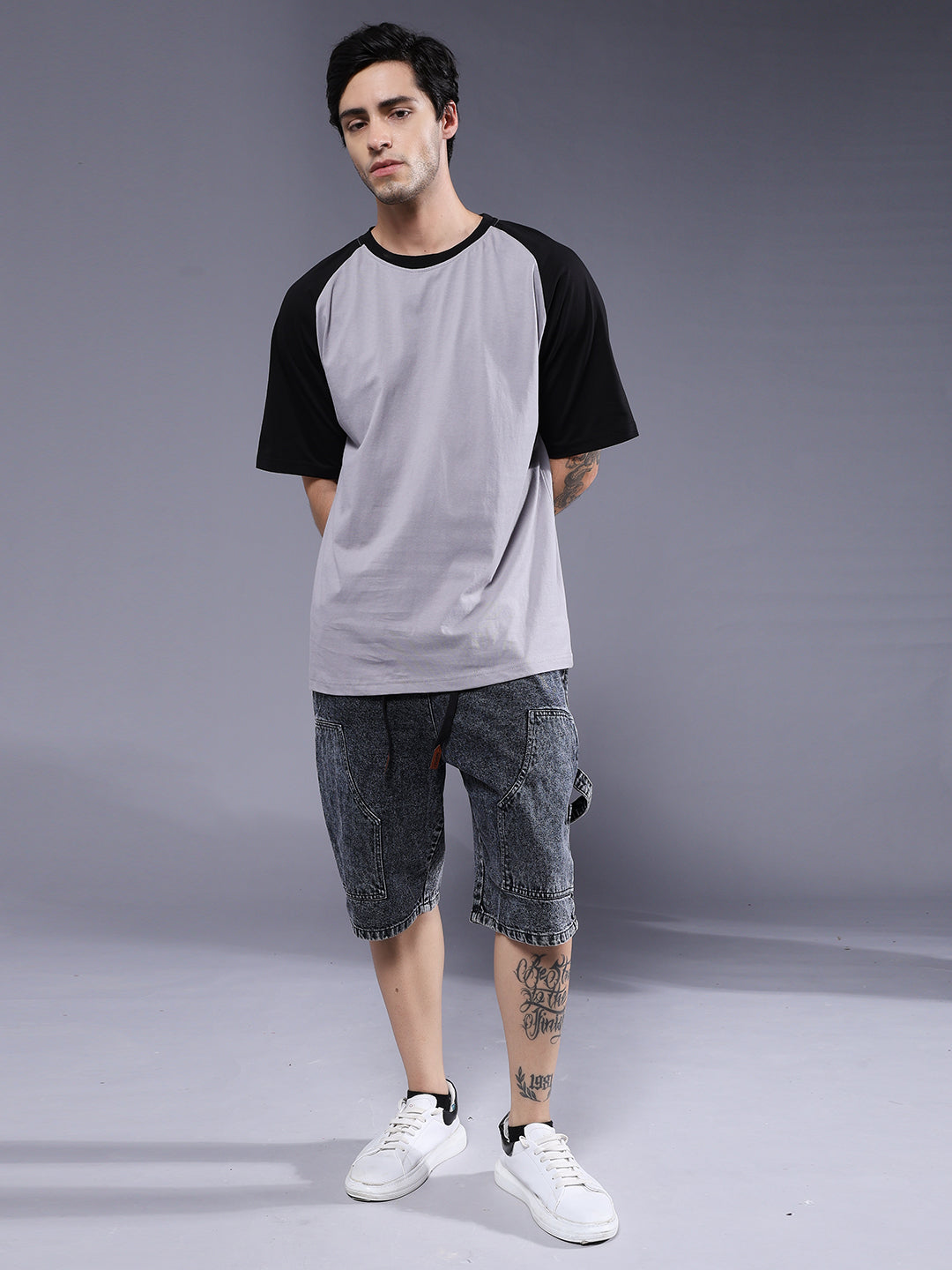 Men Oversized Colorblock T-Shirt (3)  -  Kurvy Oversized T-Shirt