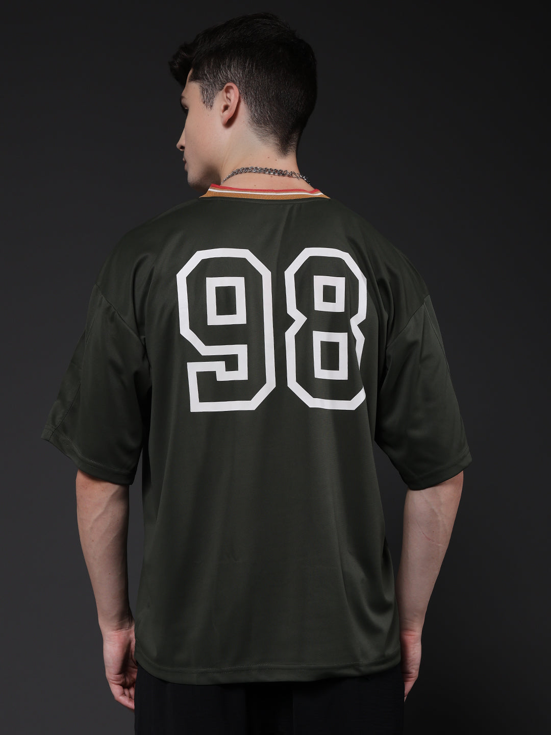 Men Oversized Varsity T-Shirt  -  Kurvy Oversized T-Shirt