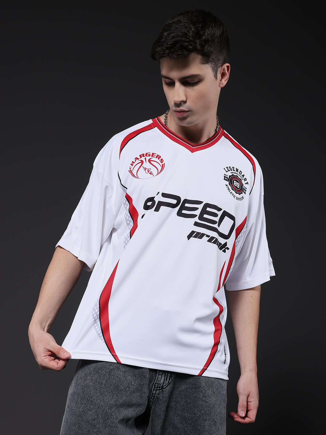 Men Oversized Varsity T-Shirt (1)  -  Kurvy Oversized T-Shirt