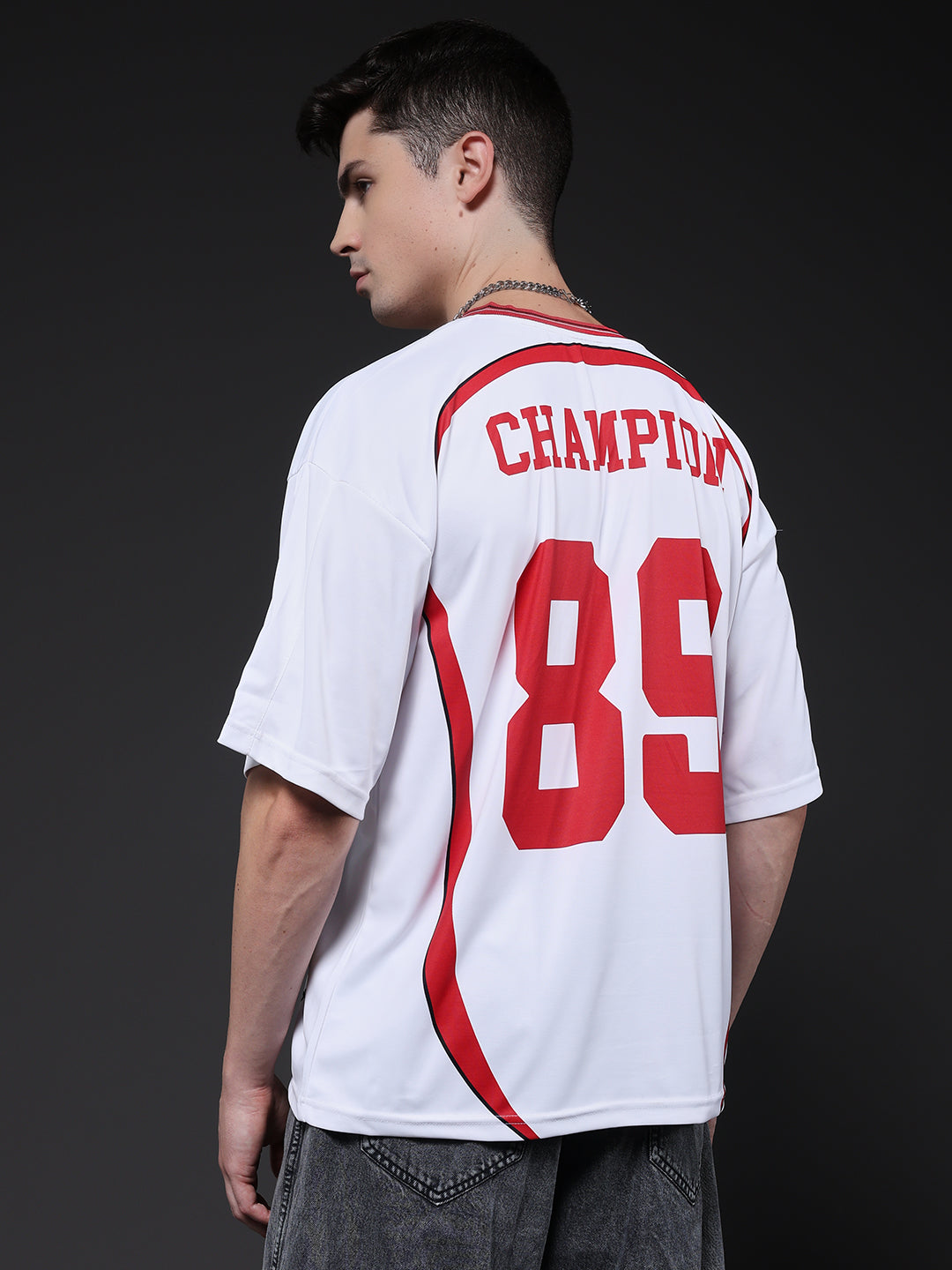 Men Oversized Varsity T-Shirt (1)  -  Kurvy Oversized T-Shirt