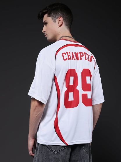 Men Oversized Varsity T-Shirt (1)  -  Kurvy Oversized T-Shirt