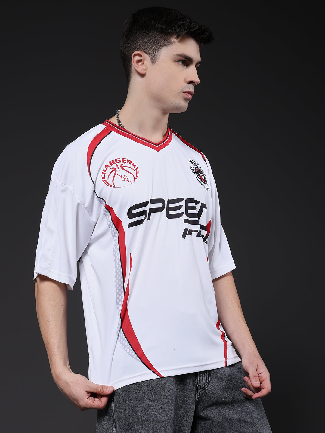Men Oversized Varsity T-Shirt (1)  -  Kurvy Oversized T-Shirt