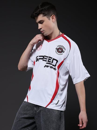 Men Oversized Varsity T-Shirt (1)  -  Kurvy Oversized T-Shirt