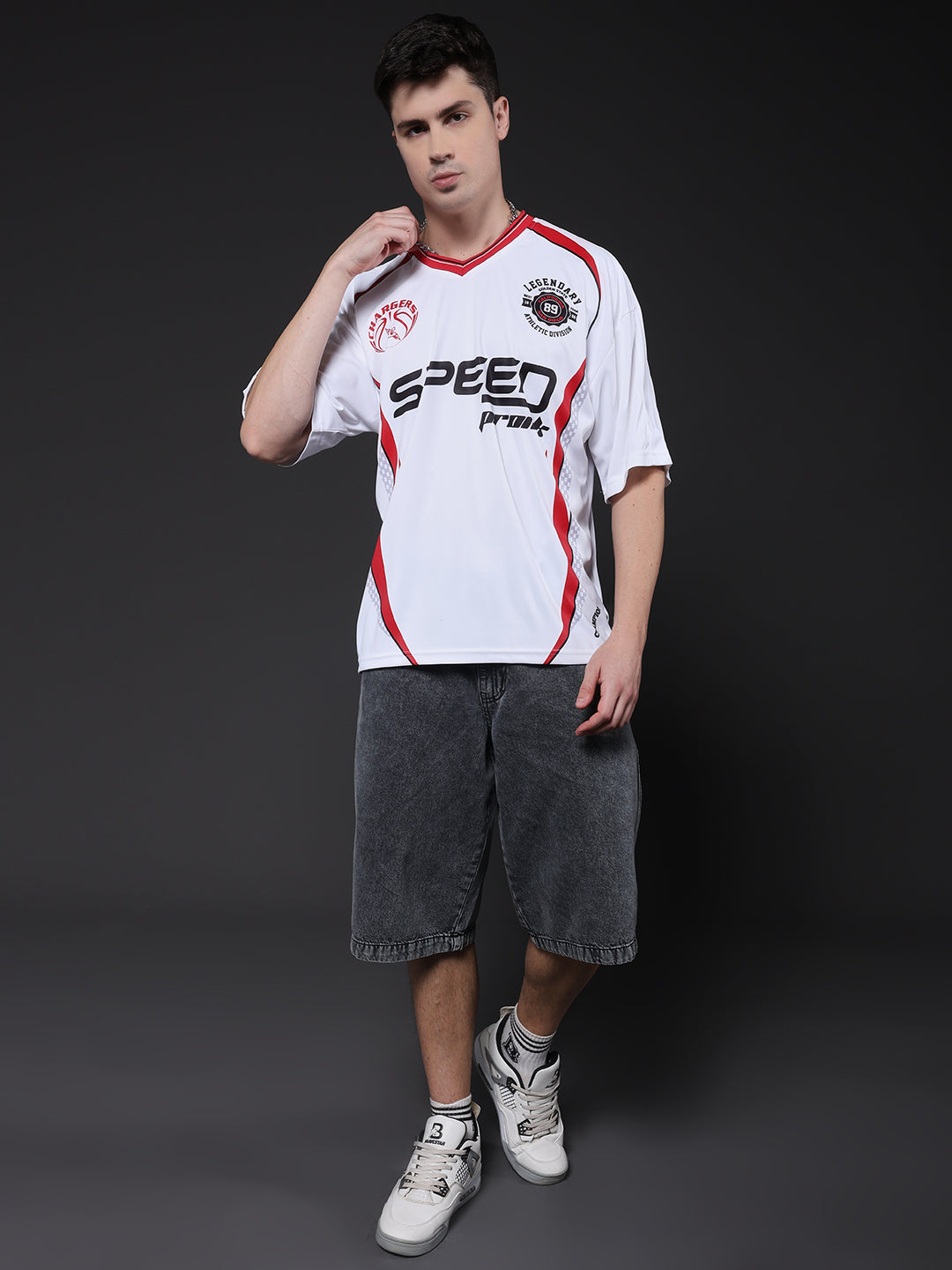 Men Oversized Varsity T-Shirt (1)  -  Kurvy Oversized T-Shirt