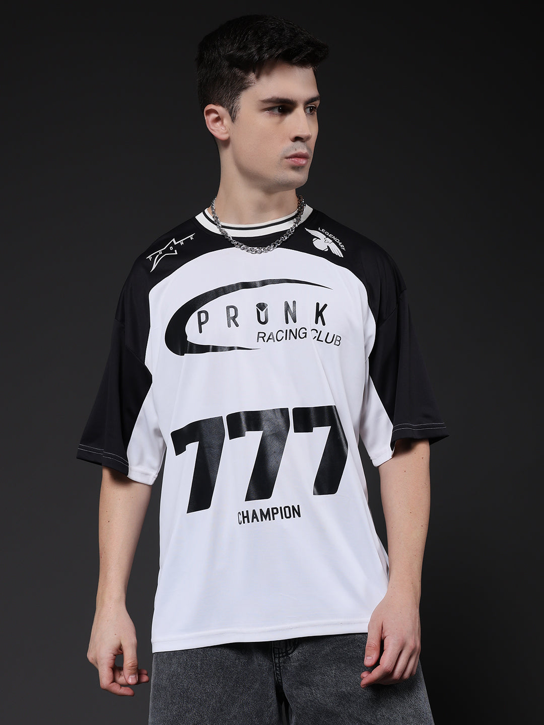 Men Oversized Varsity T-Shirt (2)  -  Kurvy Oversized T-Shirt